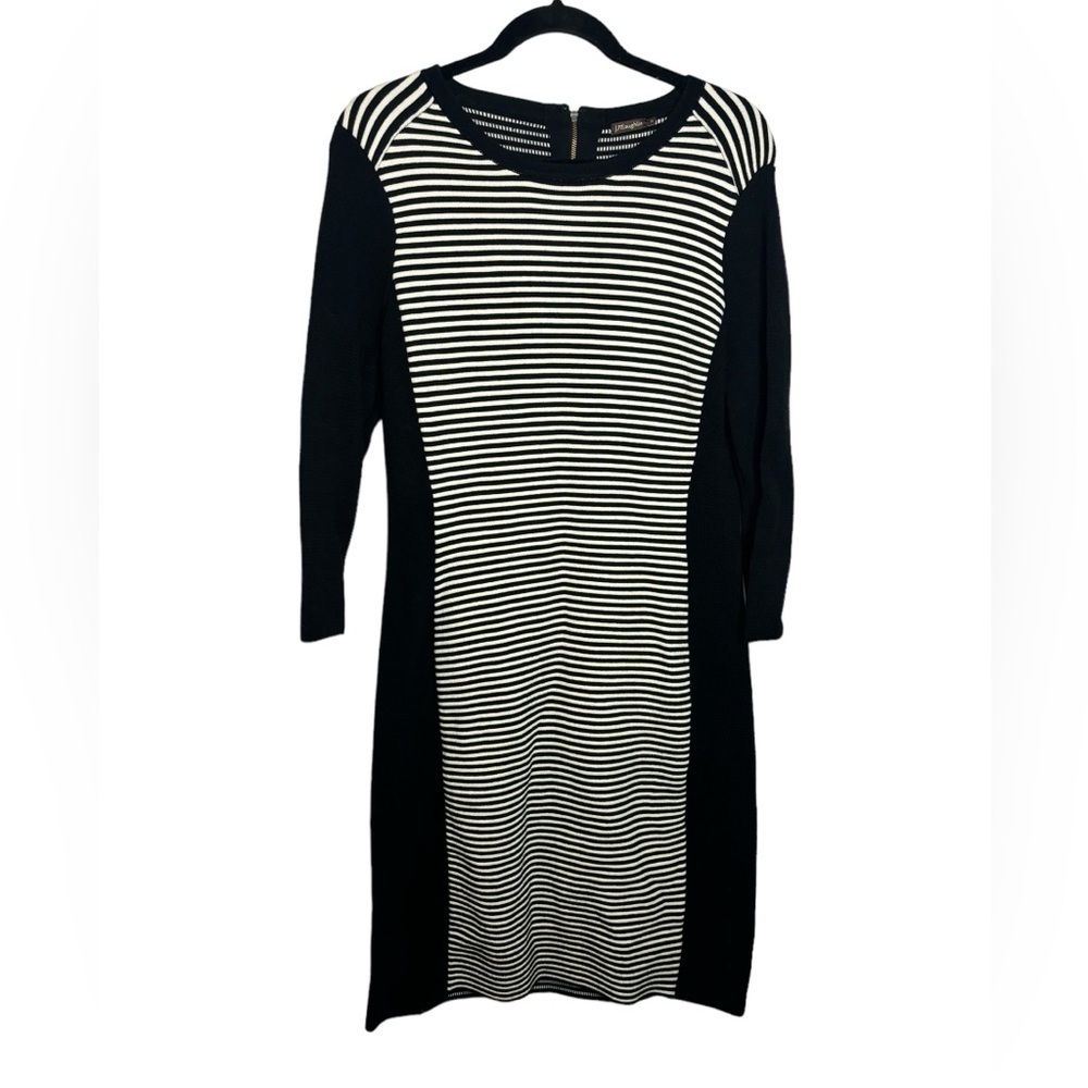 J McLaughlin Black & White Striped Sweater Dress Size Medium